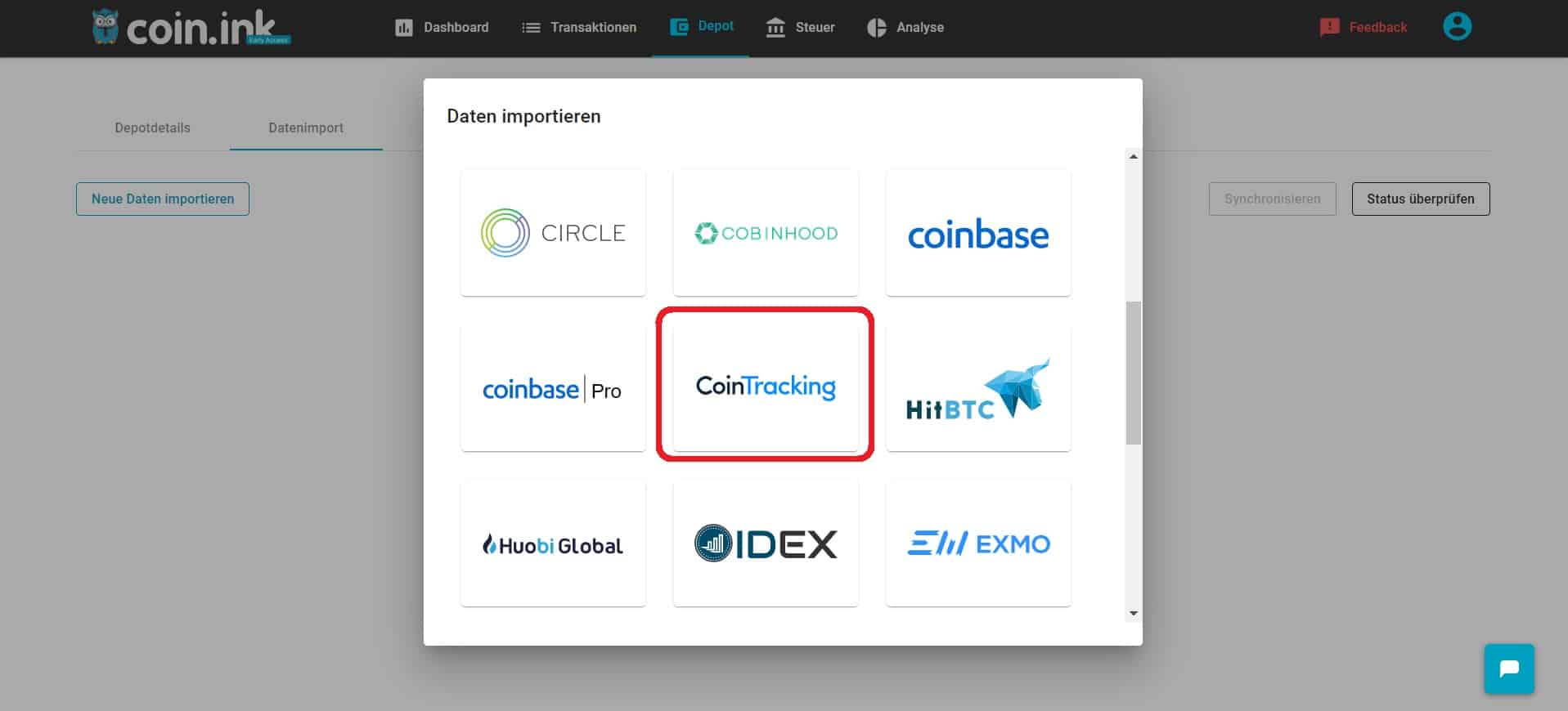 import a kucoin csv into cointracking